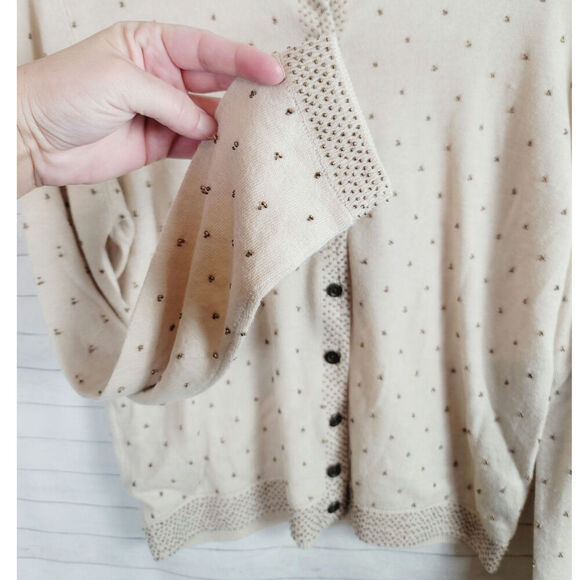 Free People Tea Combo Cardigan Sweater in Creamy Beige, sz Medium - Picture 5 of 14